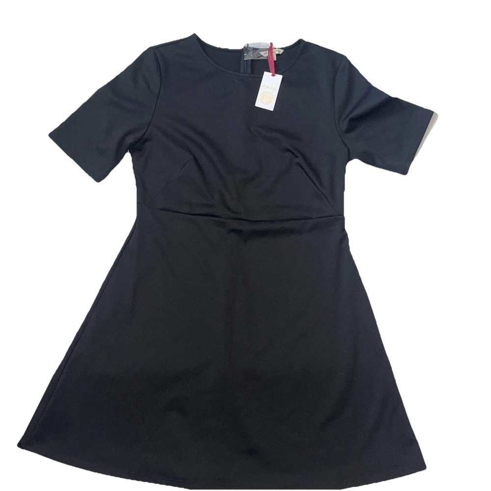 NWT Black Fit and Flare dress by All for Color Size 10-12
